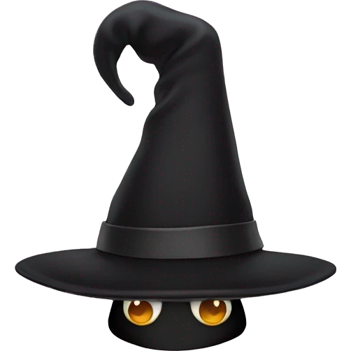 Magic hat in front of computer emoji