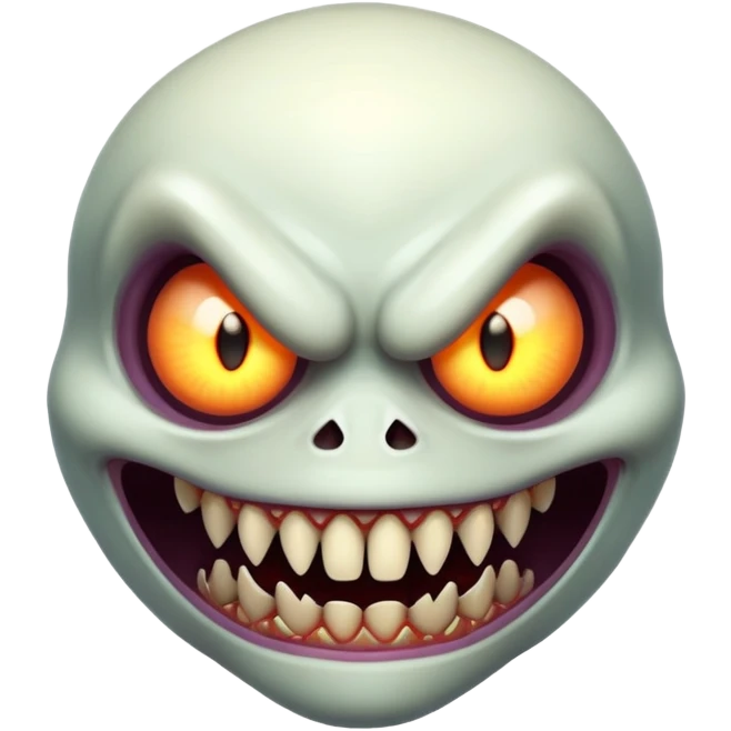 creepy freaky monster face with bizarre features emoji