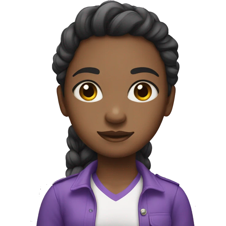 Girl with purple classes and cute shirts and pants emoji