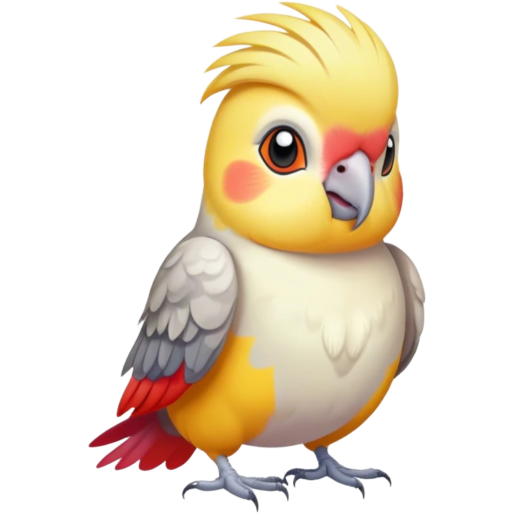 cockatiel bird in love emoji