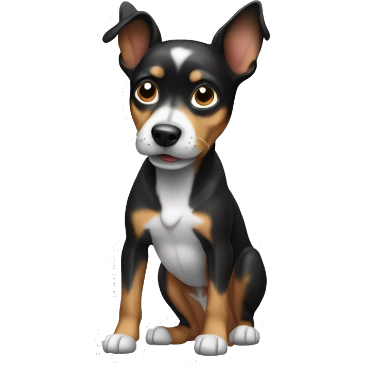 Dog pincher black and white emoji