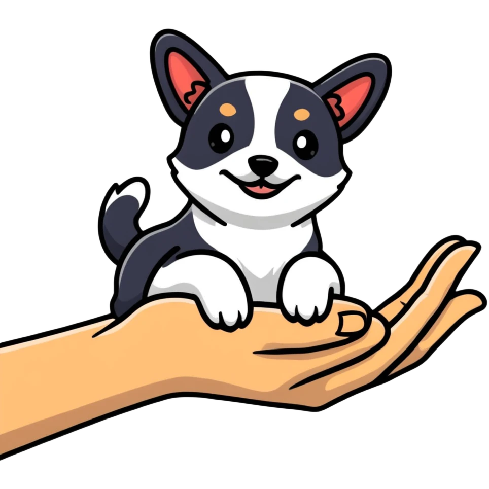 Perro en la mano emoji