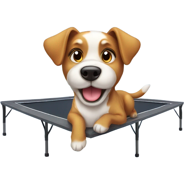Cute dog on trampoline emoji