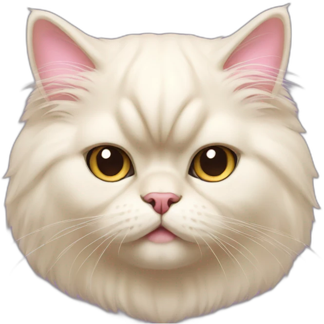 cream persian cat with pink nose emoji