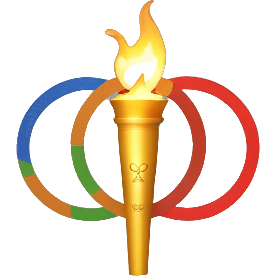 olympic torch within circle ring emoji