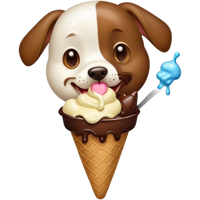 Dog eating ice Cream  emoji