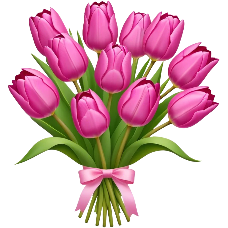 pastel pink with magenta tulips bouquet emoji