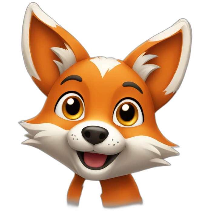 cartoon fox saying hi emoji