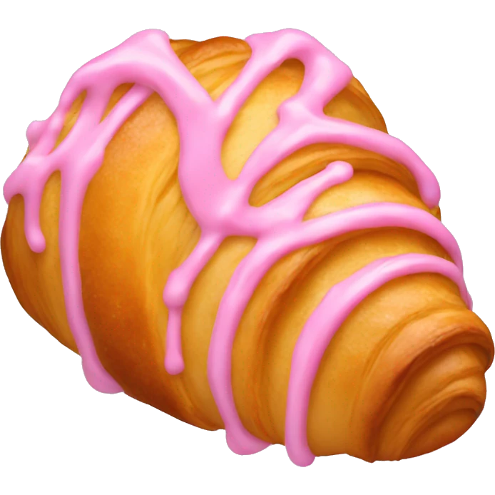 Croissant with pink icing emoji