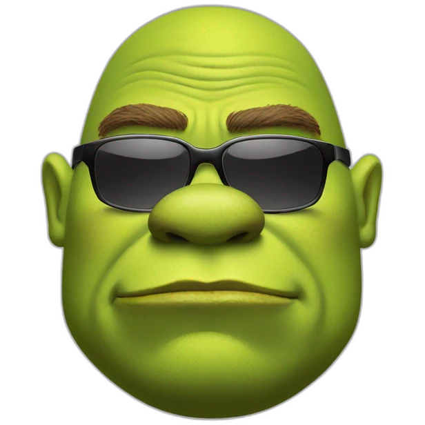 Shrek in smoking and sunglasses emoji