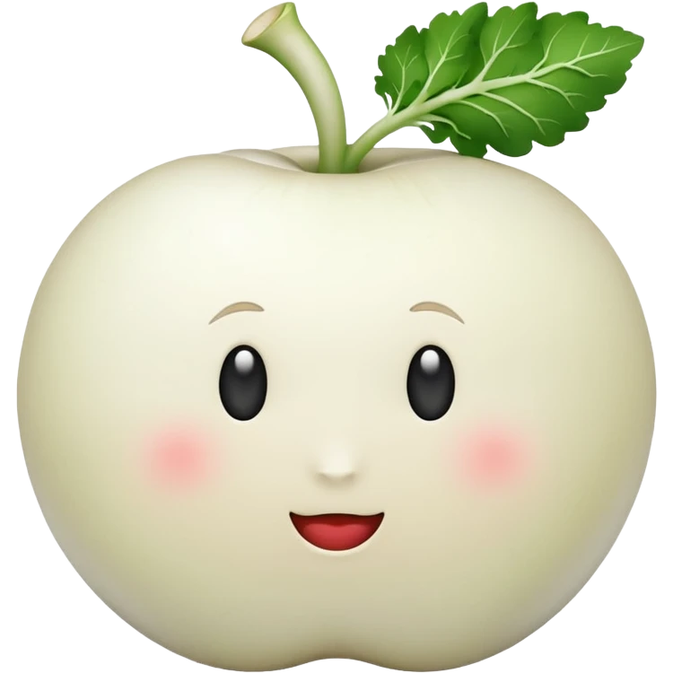 Make white radish apple emoji style emoji