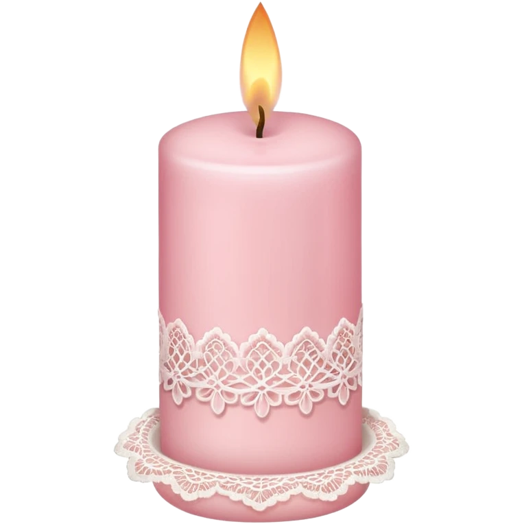 make a candle with a light pink lace emoji