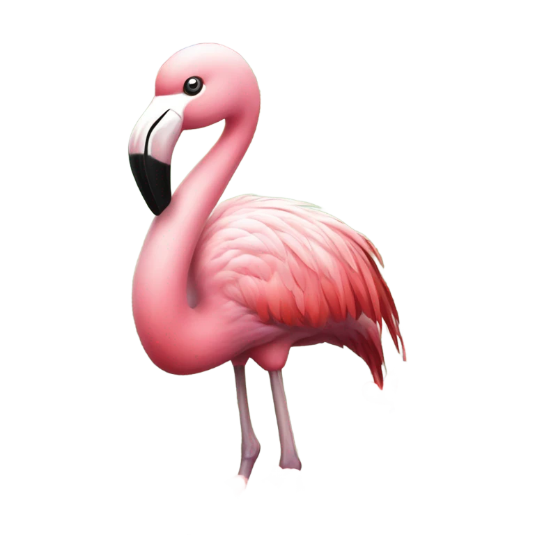 Flamingo surrounded by hearts emoji