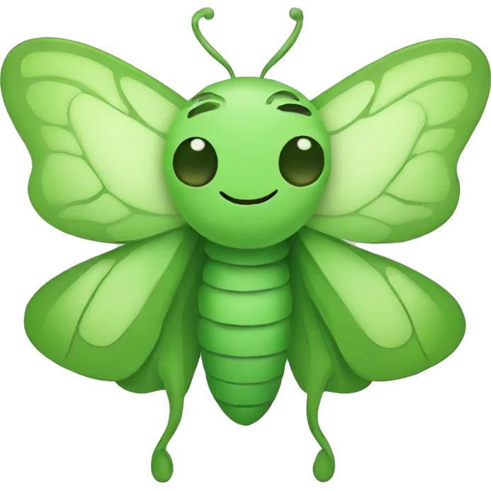 cute happy face green moth emoji  emoji