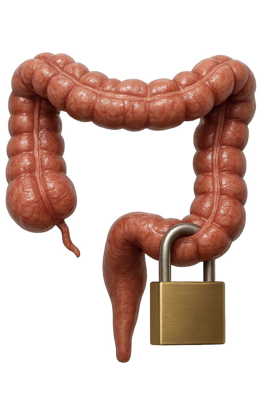 COLON UMANO CON LUCCHETTO DI BLOCCO, IPERREALISTICO 4K emoji