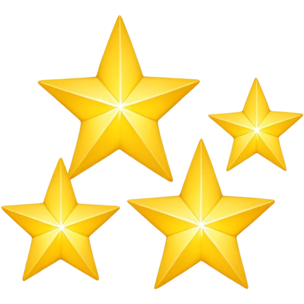 group of three twinkling stars, varying sizes emoji
