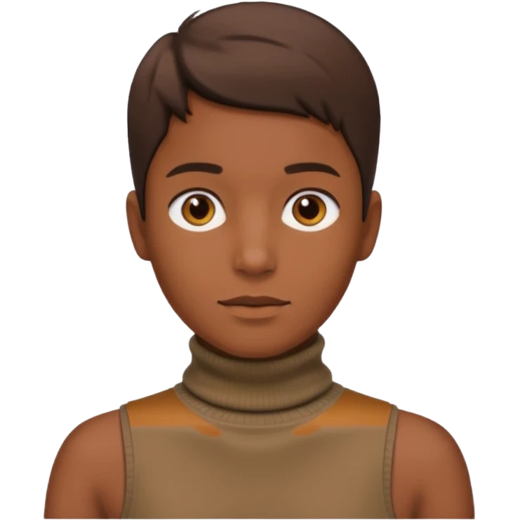 create an emoji, brown sleeveless turtleneck emoji