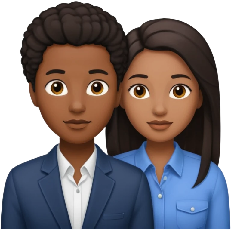Black lesbian couple with one masculine with short hair and one feminine with long hair  emoji