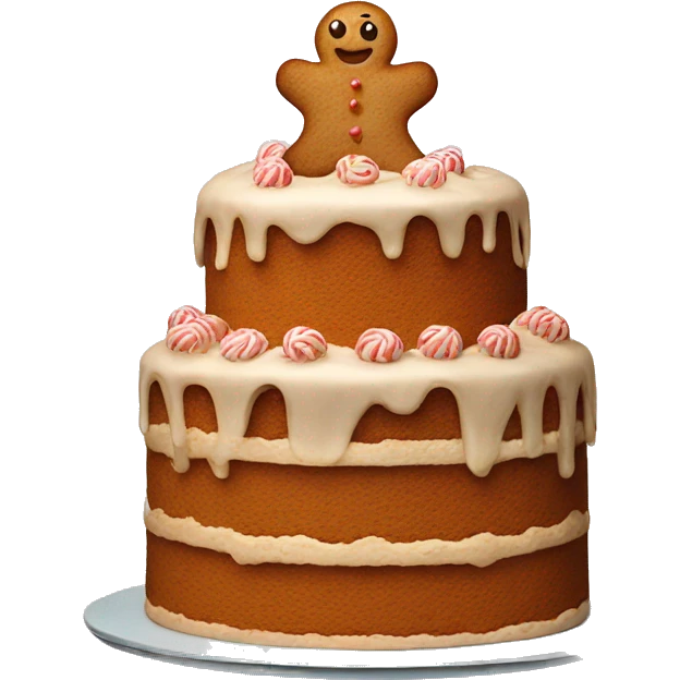 Cake with gingerbread on top emoji