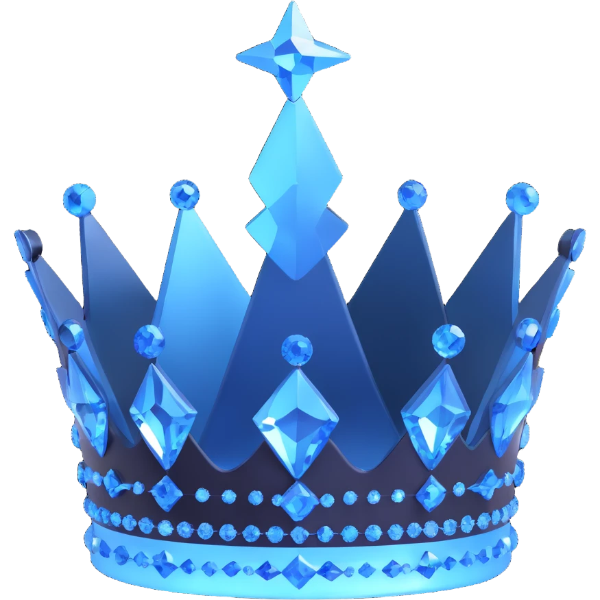 crystal ice crown with blue accents emoji