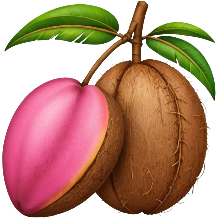 mango rosa y coco emoji