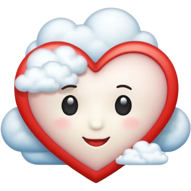 heart with a cloud motif emoji