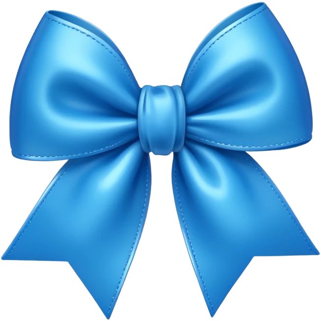 blue decorative bow, apple emoji style emoji