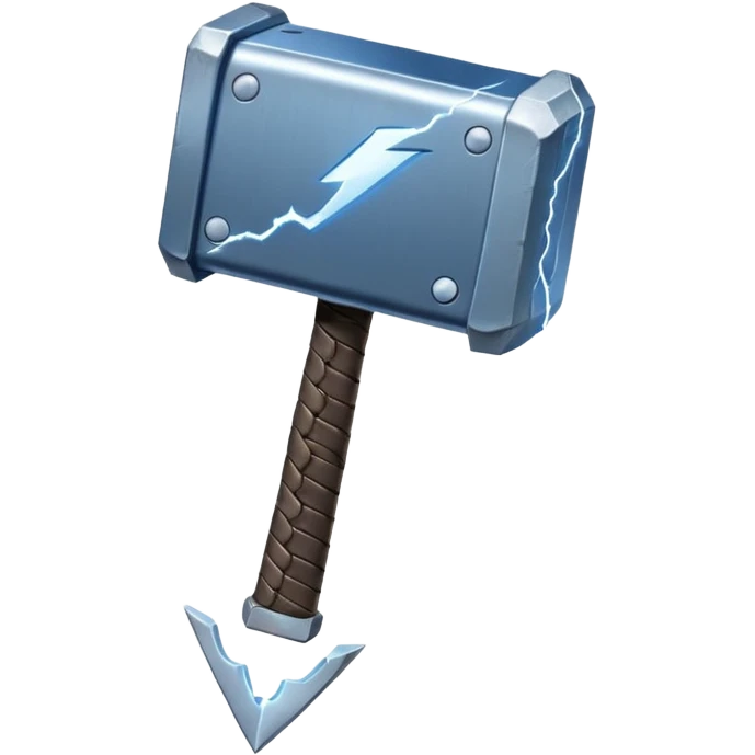 Thor hammer with thunder back side emoji