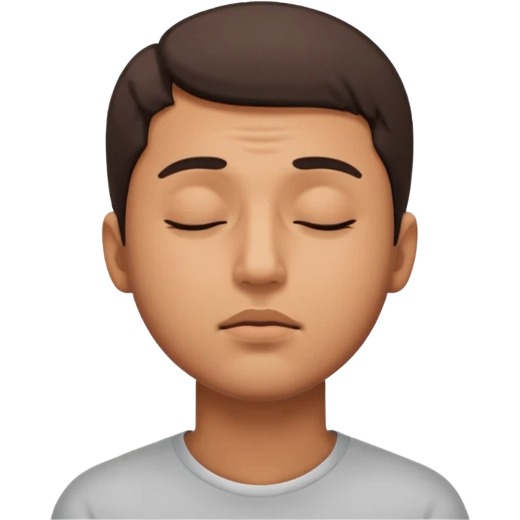 man deep breathing while closing his eyes emoji