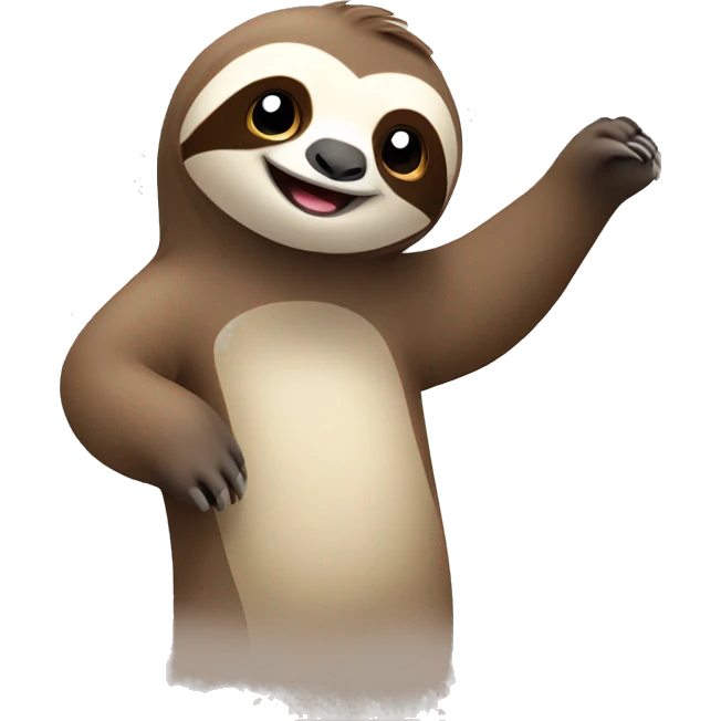 A cute sloth waving emoji