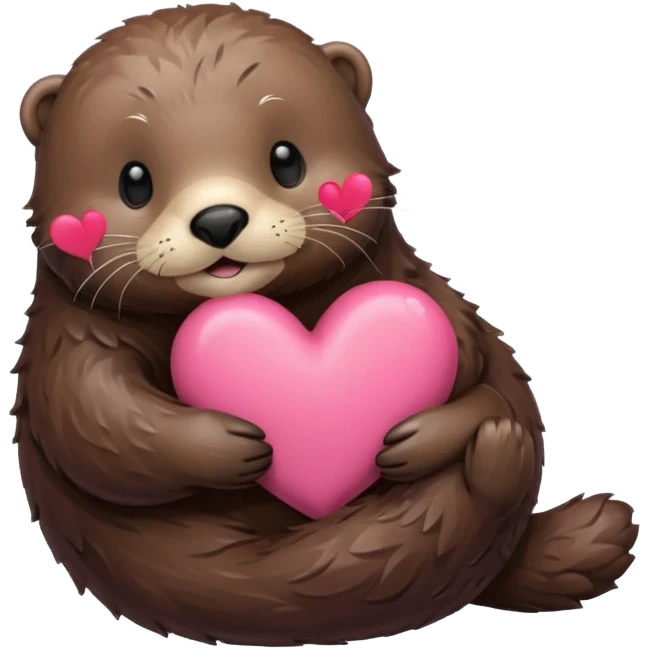 Seaotter hugging heart emoji