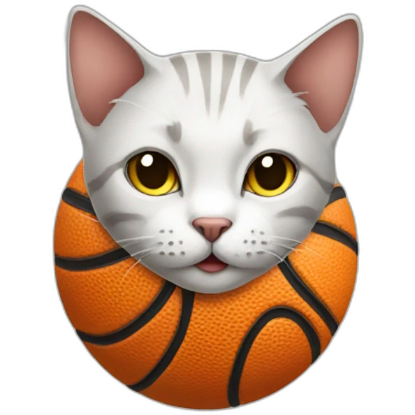 cat with basketball emoji