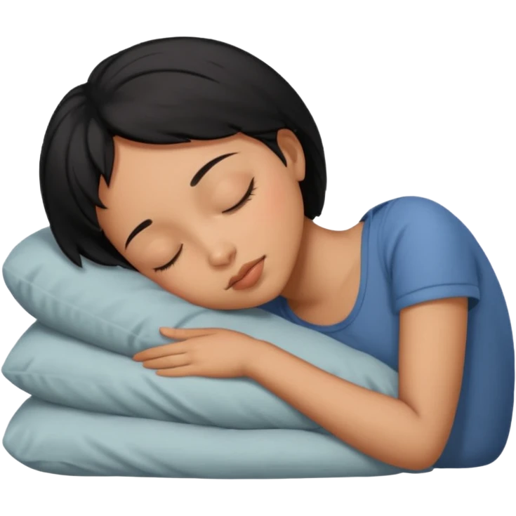 Sleeping black short-haired girl emoji