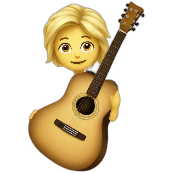 un blond un brun une guitare emoji