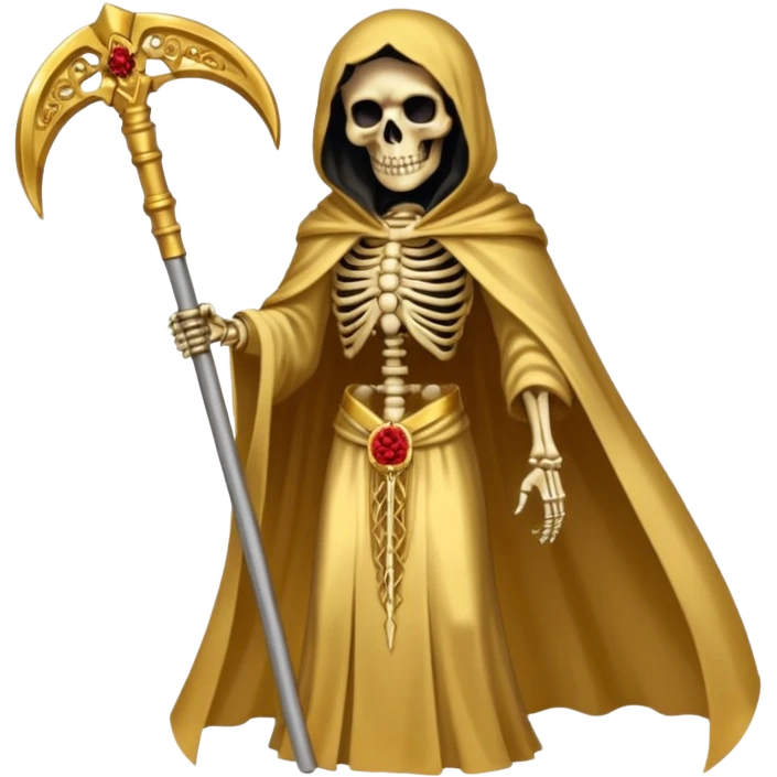 la santa muerte gold with large scythe  emoji