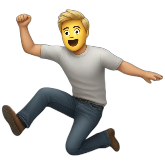 Man falling from the air emoji