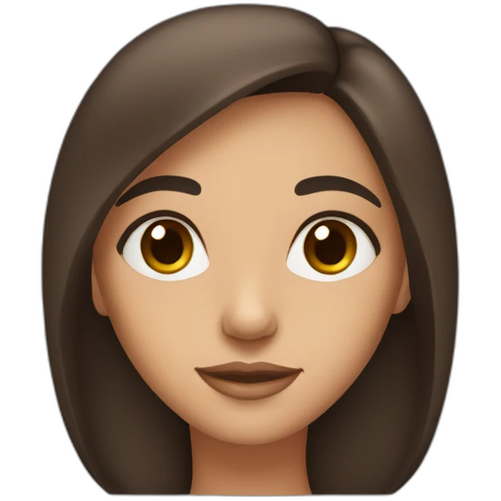 brunette girl with brown eyes emoji