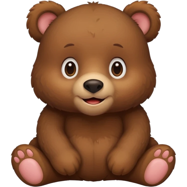 a cute sitting brown bear emoji
