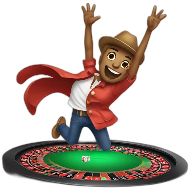 amarican playing roulette jumping emoji