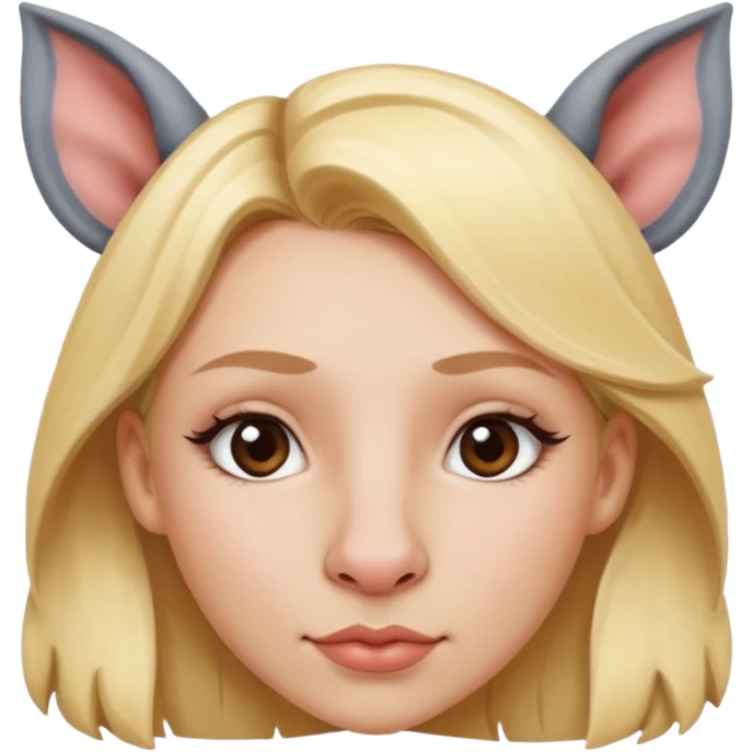 Blonde girl with rhino nose and rhino ears emoji