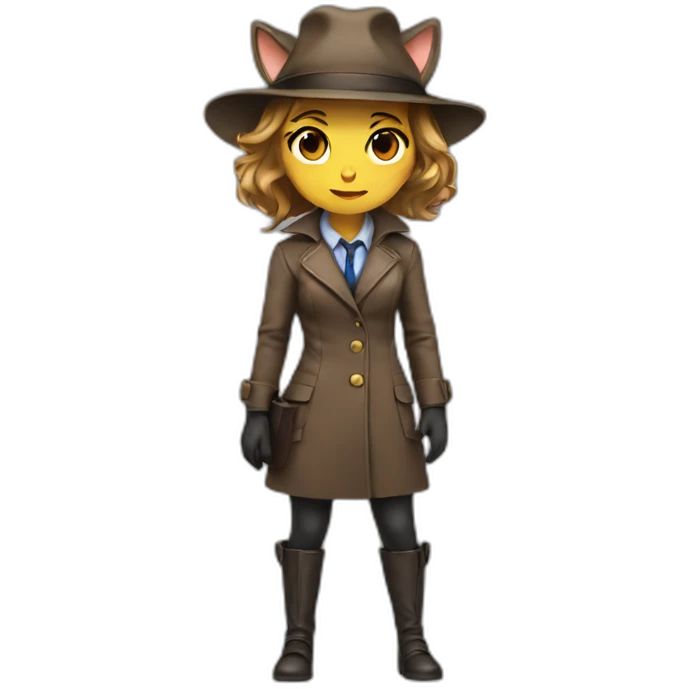 catgirl detective in hat emoji