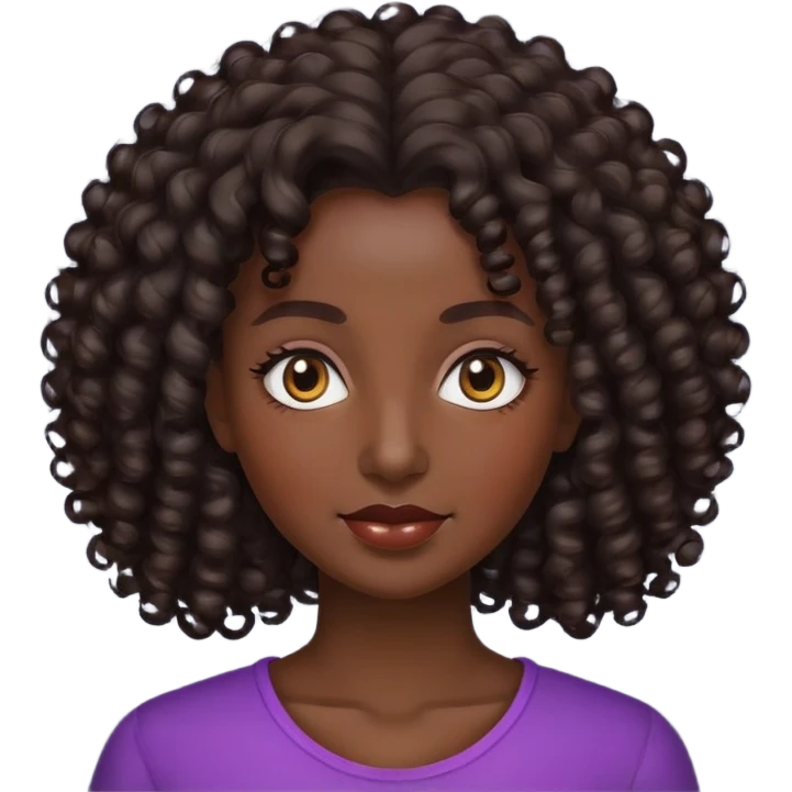 Chuca morena con cabello crespo emoji