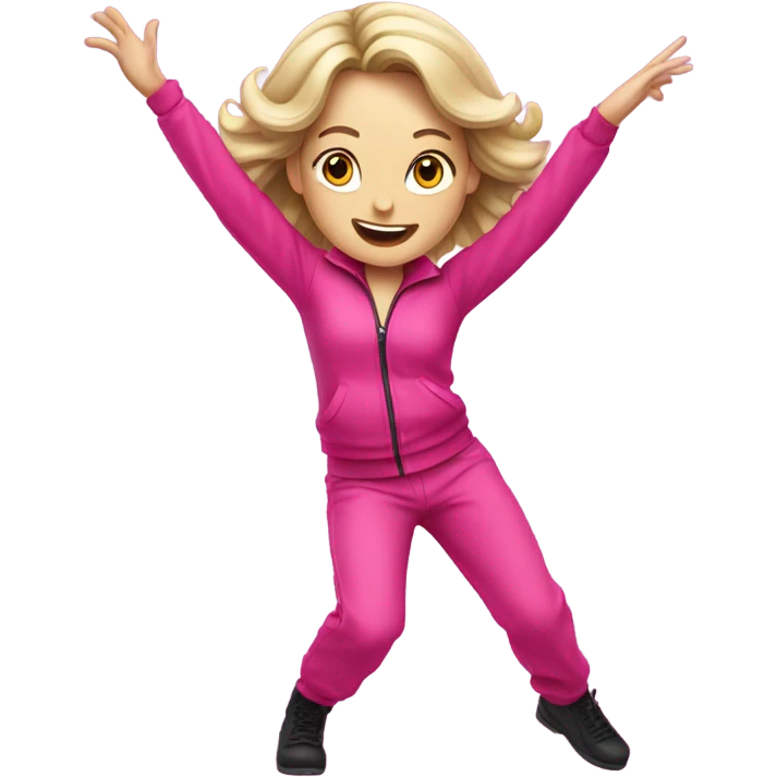 White girl thriller dance pink emoji