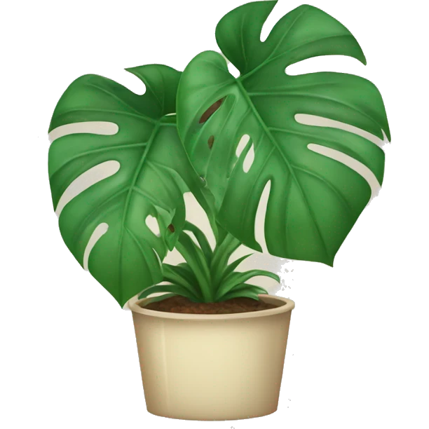 Smiling monstera plant emoji