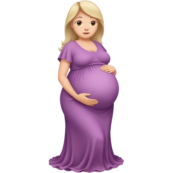 very heavily pregnant overdue woman with very large belly emoji