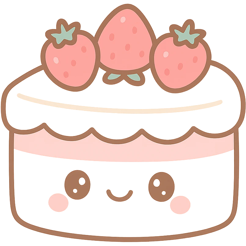 white cake with strawberries on top emoji