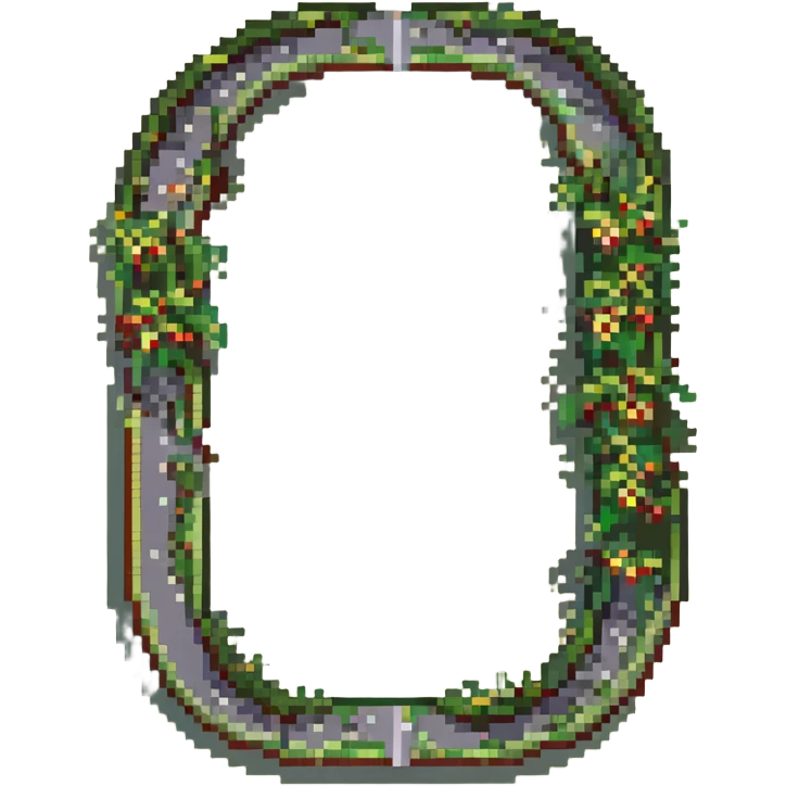 pixel art curved road bordered by grass emoji
