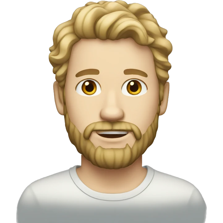 white skin wavy hair light bearded man emoji