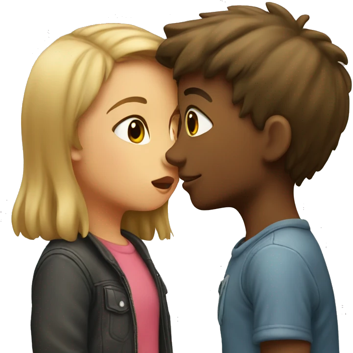 Boy and girl kissing emoji