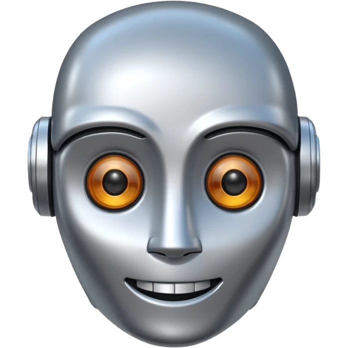 Crée-moi un robot sympathique, pour un chatbot moderne, je veux uniquement la tête sans le corps emoji